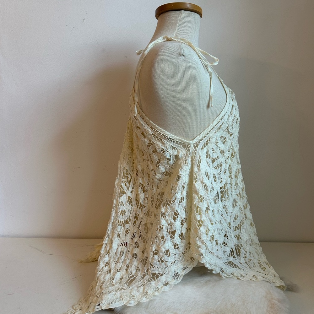 Free People Cream Lace Halter Top - Picture 9 of 13